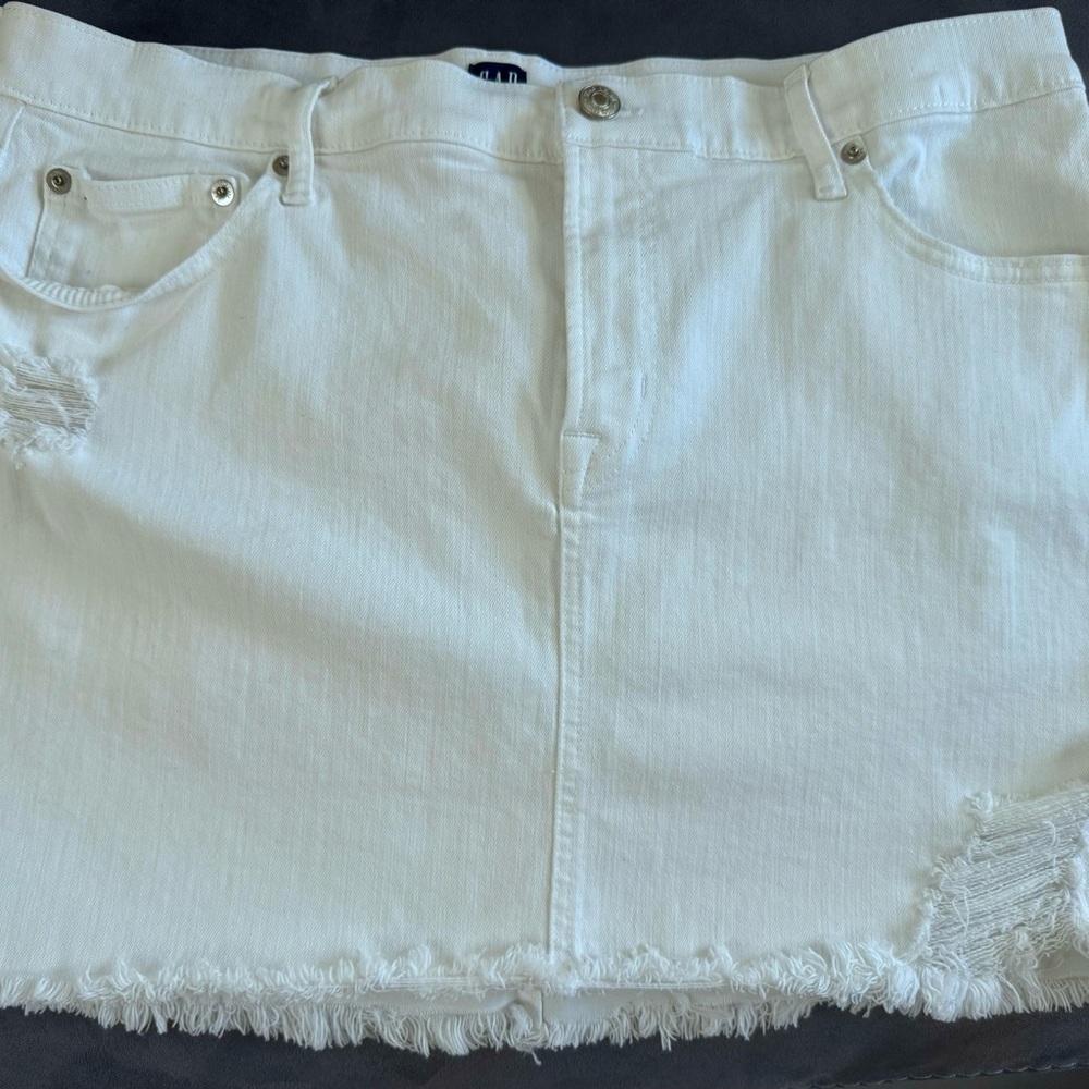 Gap White Denim Skirt